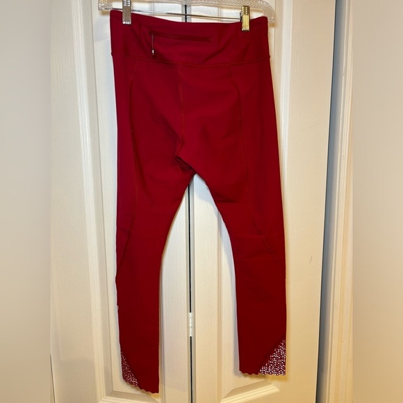 Lululemon - Casual Tight Stuff Tight *Reflective Vibrant Red Leggings in Size 6 - Picture 6 of 12